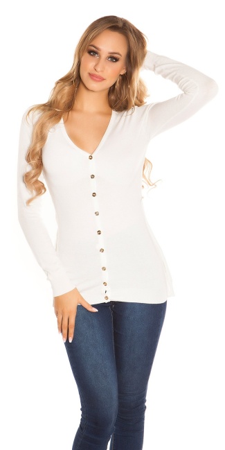 Cardigan with lacing on back White